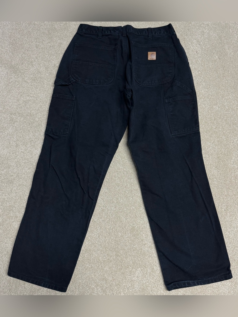 Carhartt B11 Utility Work Pants Men 34x30 BN0011-M Black Loose Fit Washed Duck